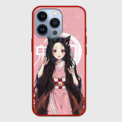 Чехол для iPhone 13 Pro Nezuko, цвет: 3D-красный