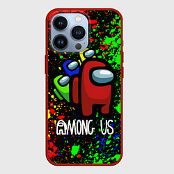 Чехол для iPhone 13 Pro AMONG US, цвет: 3D-красный