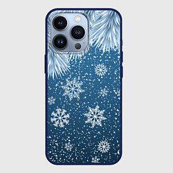 Чехол для iPhone 13 Pro Снежное Настроенние, цвет: 3D-тёмно-синий