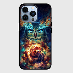 Чехол для iPhone 13 Pro Сова Космос, цвет: 3D-черный