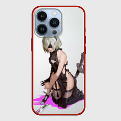 Чехол для iPhone 13 Pro NIER AUTOMATA 2B, цвет: 3D-красный