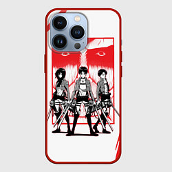 Чехол для iPhone 13 Pro Attack on titan Атака титан, цвет: 3D-красный