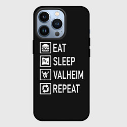 Чехол для iPhone 13 Pro EatSleepValheimRepeat, цвет: 3D-черный