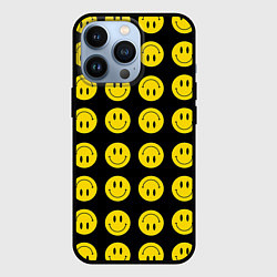 Чехол для iPhone 13 Pro Смайлики, цвет: 3D-черный