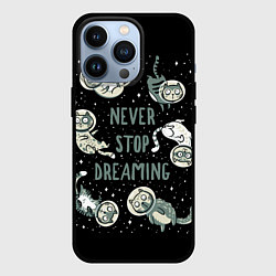 Чехол для iPhone 13 Pro Коты в Космосе Мечтай, цвет: 3D-черный