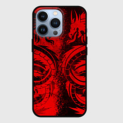 Чехол для iPhone 13 Pro BLACK RED DRAGONS TATOO, цвет: 3D-черный