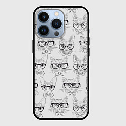 Чехол для iPhone 13 Pro Кошки в очках, цвет: 3D-черный
