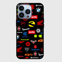 Чехол для iPhone 13 Pro Motorcycle pattern Мото паттерн Z, цвет: 3D-черный