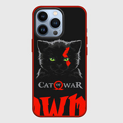 Чехол для iPhone 13 Pro Cat of war, цвет: 3D-красный