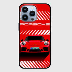 Чехол для iPhone 13 Pro PORSCHE ПОРШЕ RED STYLE, цвет: 3D-черный