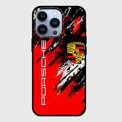 Чехол для iPhone 13 Pro PORSCHE ПОРШЕ ГРАНЖ, цвет: 3D-черный