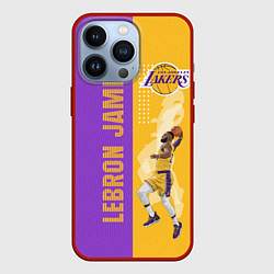 Чехол для iPhone 13 Pro Леброн NBA, цвет: 3D-красный