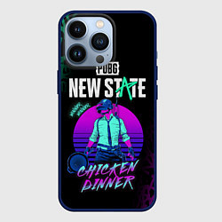Чехол для iPhone 13 Pro PUBG NEW STATE ПАБГ НЕОН, цвет: 3D-тёмно-синий