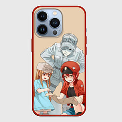 Чехол для iPhone 13 Pro Клетки за работой, цвет: 3D-красный