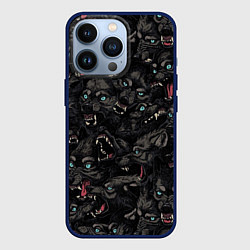 Чехол для iPhone 13 Pro Волки Wolwes, цвет: 3D-тёмно-синий