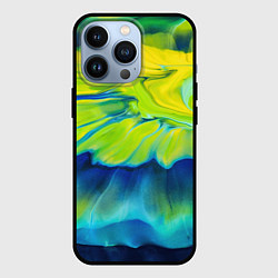 Чехол для iPhone 13 Pro Разводы яркой краски, цвет: 3D-черный