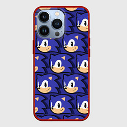 Чехол для iPhone 13 Pro Sonic pattern, цвет: 3D-красный