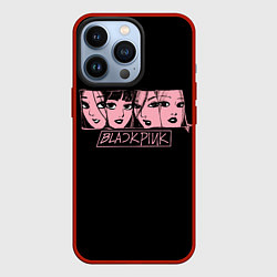 Чехол для iPhone 13 Pro Black Pink Art, цвет: 3D-красный