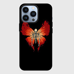 Чехол для iPhone 13 Pro Butterfly Skeleton, цвет: 3D-черный