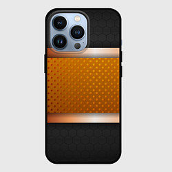 Чехол для iPhone 13 Pro 3d gold black, цвет: 3D-черный