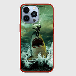 Чехол для iPhone 13 Pro Shark Attack Акула атакует, цвет: 3D-красный