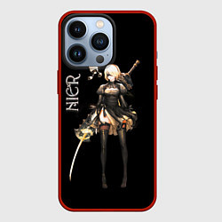 Чехол для iPhone 13 Pro Nier Automata 2B, цвет: 3D-красный