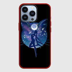 Чехол для iPhone 13 Pro Sailor Moon силуэт, цвет: 3D-красный