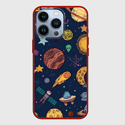 Чехол для iPhone 13 Pro Космический мир, цвет: 3D-красный