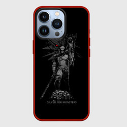Чехол для iPhone 13 Pro Серебряный для монстров, цвет: 3D-красный