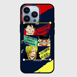 Чехол для iPhone 13 Pro Луффи, Зоро и Санджи One Piece, цвет: 3D-черный