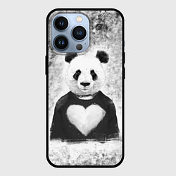 Чехол для iPhone 13 Pro Панда Любовь Сердце Меланж, цвет: 3D-черный