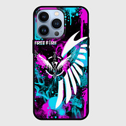 Чехол для iPhone 13 Pro FREE FIRE NEON, цвет: 3D-черный