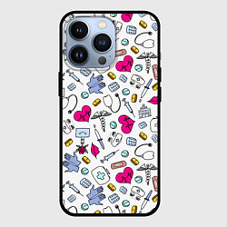 Чехол для iPhone 13 Pro Медицинский паттерн, цвет: 3D-черный