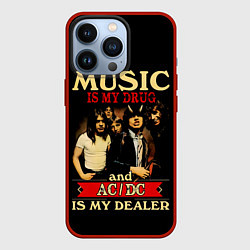 Чехол для iPhone 13 Pro MUSYC IS MY DRUG and ACDC IS MY DEALER, цвет: 3D-красный
