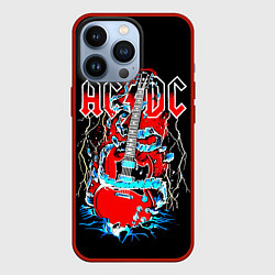 Чехол для iPhone 13 Pro ACDC гитара, цвет: 3D-красный