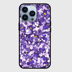 Чехол для iPhone 13 Pro Анютины глазки узор, цвет: 3D-черный