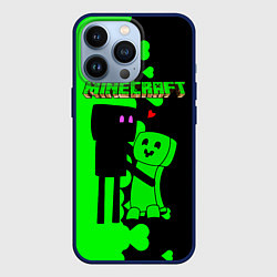 Чехол для iPhone 13 Pro Любовь Эндермена и Крипера Майнкрафт, цвет: 3D-тёмно-синий
