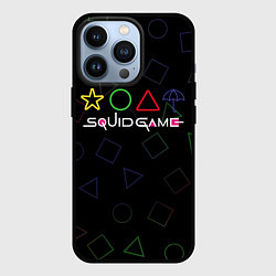 Чехол для iPhone 13 Pro ИГРА В КАЛЬМАРА ФИГУРЫ УЗОР, цвет: 3D-черный