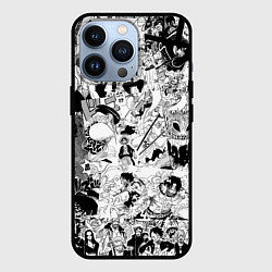 Чехол для iPhone 13 Pro One Piece Манга страницы, цвет: 3D-черный