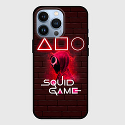 Чехол для iPhone 13 Pro Игра в кальмара: Фигуры, цвет: 3D-черный