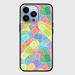 Чехол для iPhone 13 Pro Цветные пластыри, цвет: 3D-черный