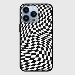 Чехол для iPhone 13 Pro Черно-белая клетка Black and white squares, цвет: 3D-черный