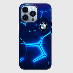 Чехол для iPhone 13 Pro BMW LOGO 3Д ПЛИТЫ ГЕОМЕТРИЯ, цвет: 3D-тёмно-синий