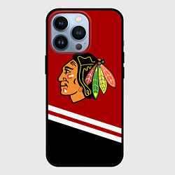 Чехол для iPhone 13 Pro Chicago Blackhawks, NHL, цвет: 3D-черный