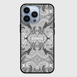 Чехол для iPhone 13 Pro Черно-белый абстрактный узор, цвет: 3D-черный