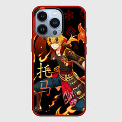 Чехол для iPhone 13 Pro Геншин импакт: Тома, цвет: 3D-красный