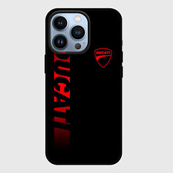 Чехол для iPhone 13 Pro DUCATI BLACK RED LINE, цвет: 3D-черный