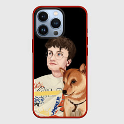 Чехол для iPhone 13 Pro Бульвар Депо с пёсиком, цвет: 3D-красный