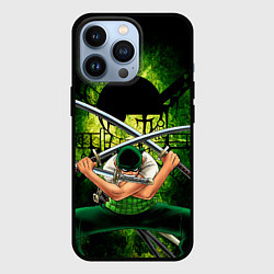 Чехол для iPhone 13 Pro Зоро Ророноа с катанами Ван пис, цвет: 3D-черный
