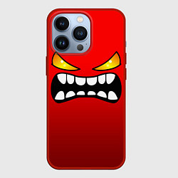 Чехол для iPhone 13 Pro Geometry Dash: Demon Face, цвет: 3D-красный